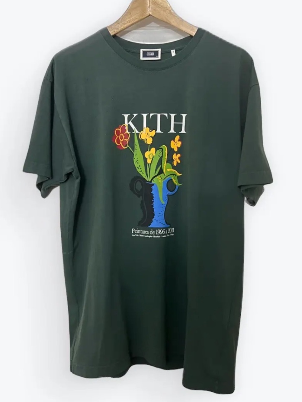 KITH Peintures de 1996 a 2011 Green 100% cotton tee t-shirt sz M